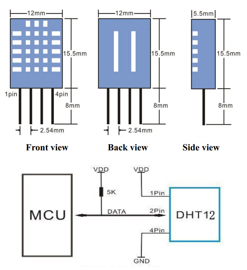 DHT11 Temperature Humidity Sensor Environment Sensors Elecrow Bazaar 