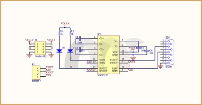 pin definition of the RS232 To TTL Converter Module MAX3232