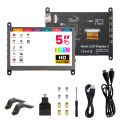 5inch IPS HD Display-C with Headphone Jack 1024*600 Touch Screen Compatible with Raspberry Pi/BB Black, etc