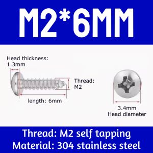 M2 Screw (200pcs) - 6mm
