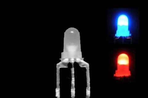 100Pcs 3mm Dual Bi-Color Red/Green LED - Common Cathode 3-Pin - White Diffused - View #2