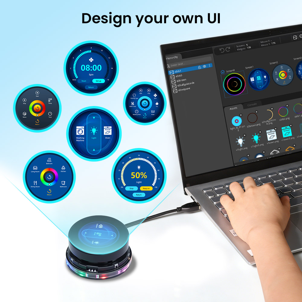 CrowPanel 1.46inch-HMI ESP32 Rotary Display 360x360 IPS Round