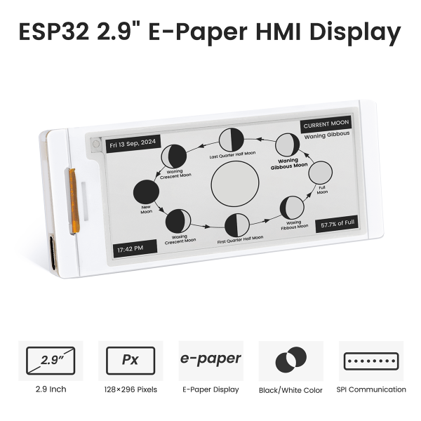 バイイーページ CrowPanel ESP32 2.9inch E-paper HMI Display with 128*296