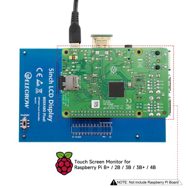 ラズパイPi4 4GB&amp;ELECROW 5inchディスプレイ ELECROW 5 Inch Touch Screen Monitor for Raspberry Pi - 800