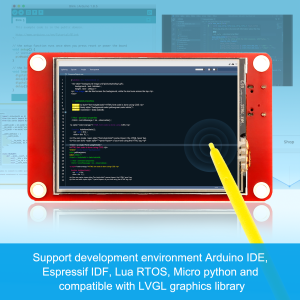 ELECROW ESP32 Display – 9 Inch HMI Touchscreen Met ESP32-P4 Processor, 1024x600, Wi-Fi 6, Bluetooth 5.3, Ondersteunt Arduino En LVGL