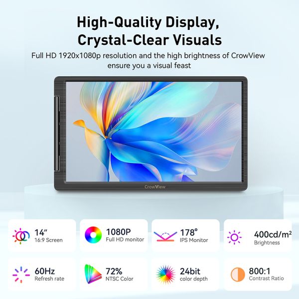 Crowview-ノートポータブルモニター 14インチ Amazon.co.jp: ELECROW 14インチ ポータブルモニター ノート