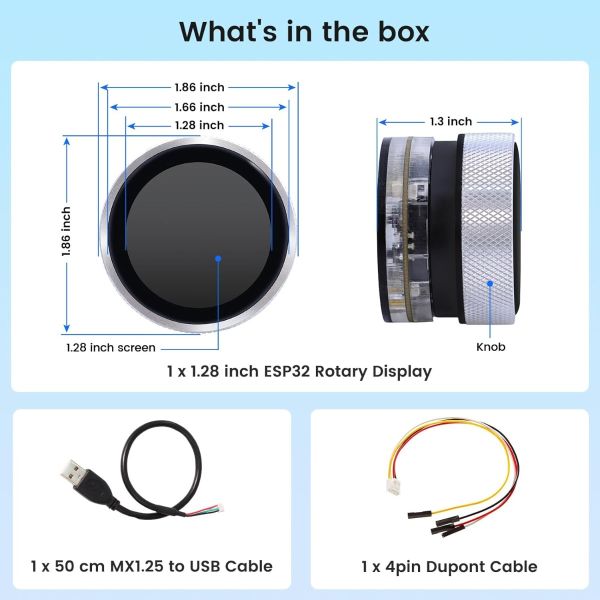 CrowPanel 1.28inch-HMI ESP32 Rotary Display 240*240 IPS Round