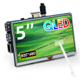 5 inch QLED Quantum Dot Display 800 x 480 Resistive Touch Screen for Raspberry Pi B+/2B/3B/4B