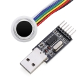 Round fingerprint recognition sensor capacitive fingerprint collector module 6pins with 3 colors LED