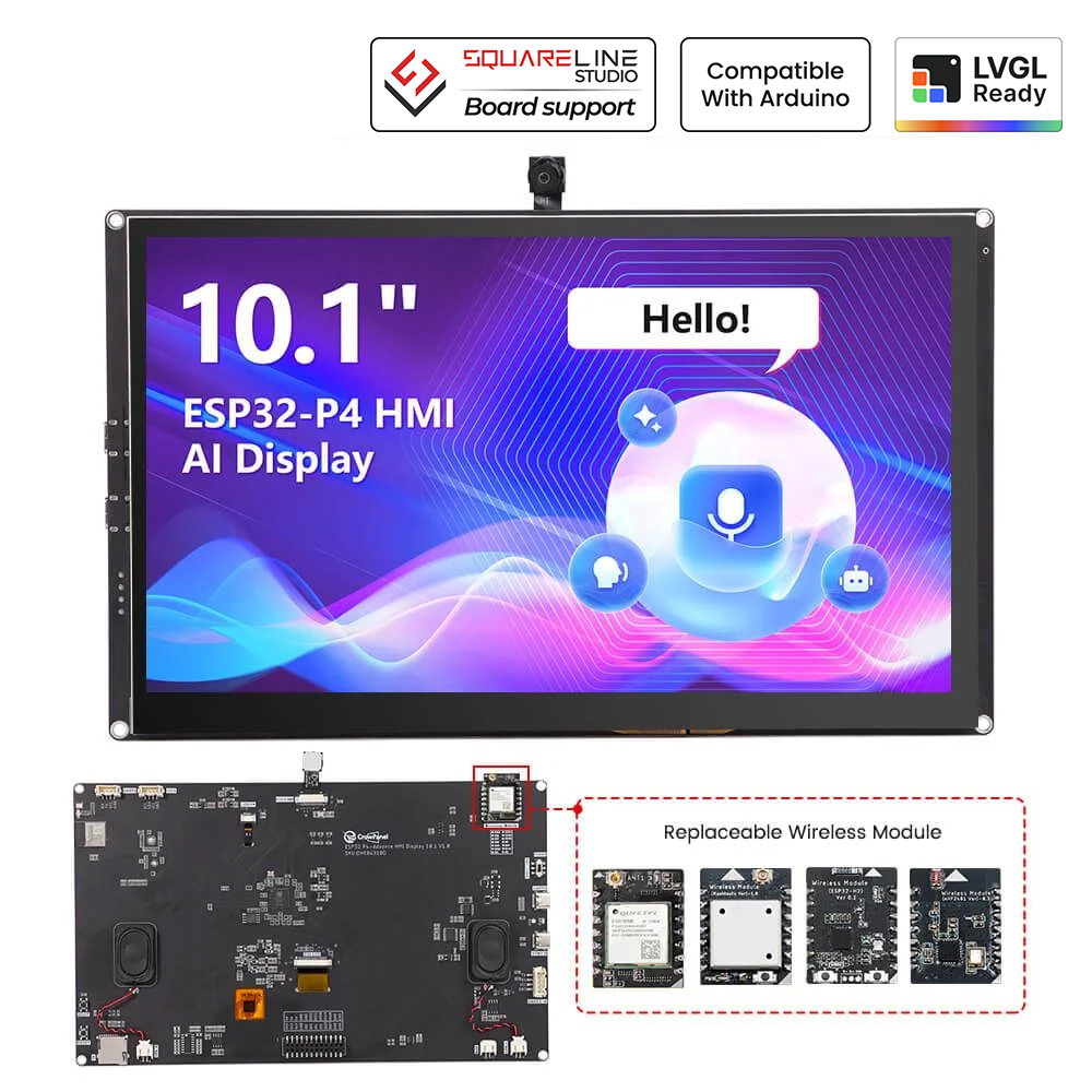 CrowPanel Advanced 10.1inch |ESP32-P4 HMI AI Display 1024x600 IPS