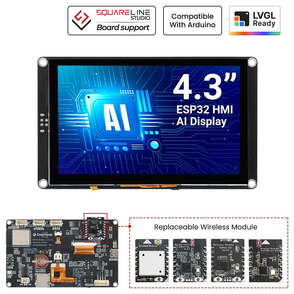 CrowPanel Advance 4.3inch HMI|ESP32-S3 AI-Powered IPS Touch Screen