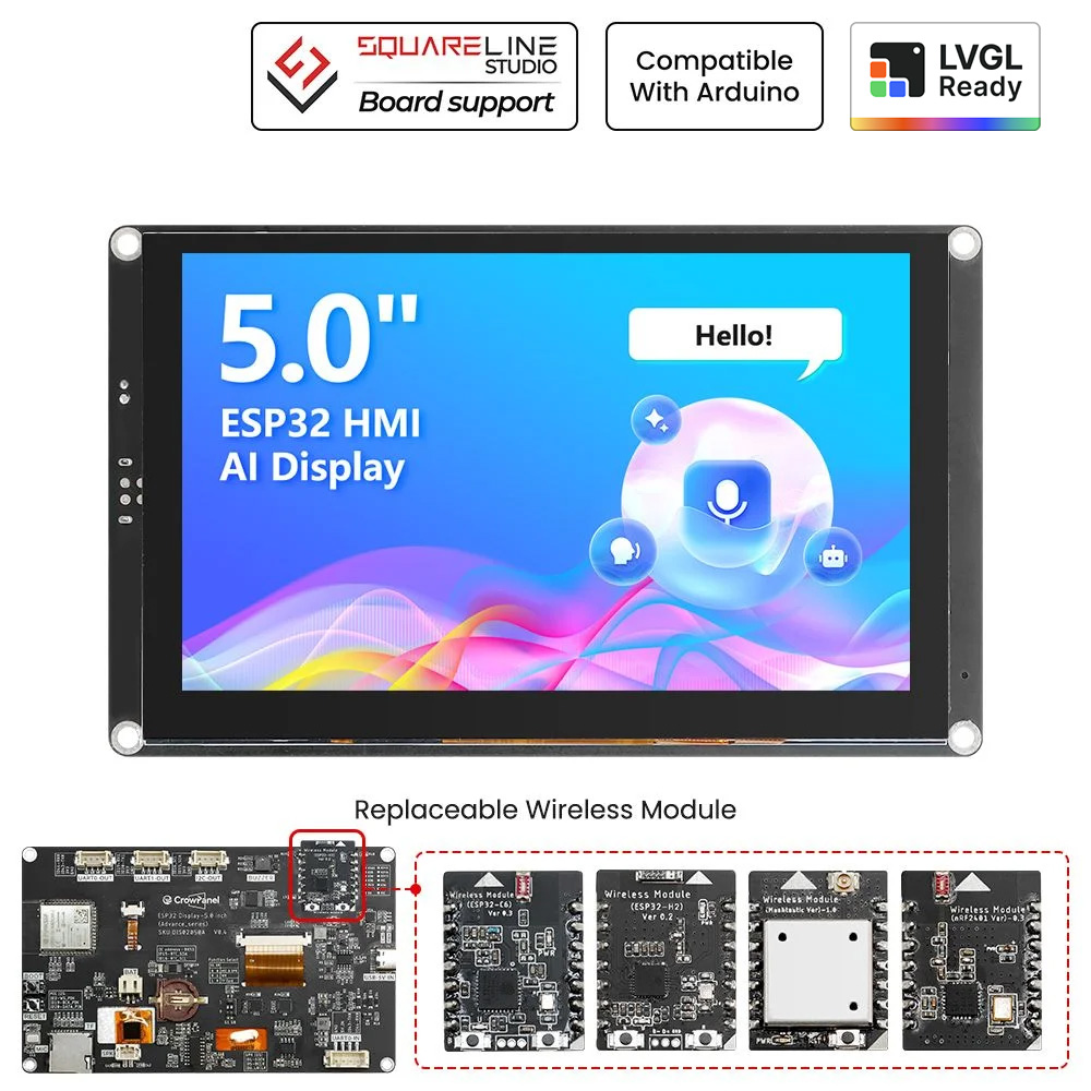 CrowPanel Advance 5inch HMI|ESP32-S3 AI-Powered IPS Touch Screen