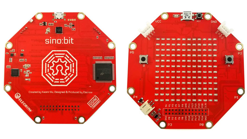 Sino:bit is a single-board microcontroller for computer education in China.