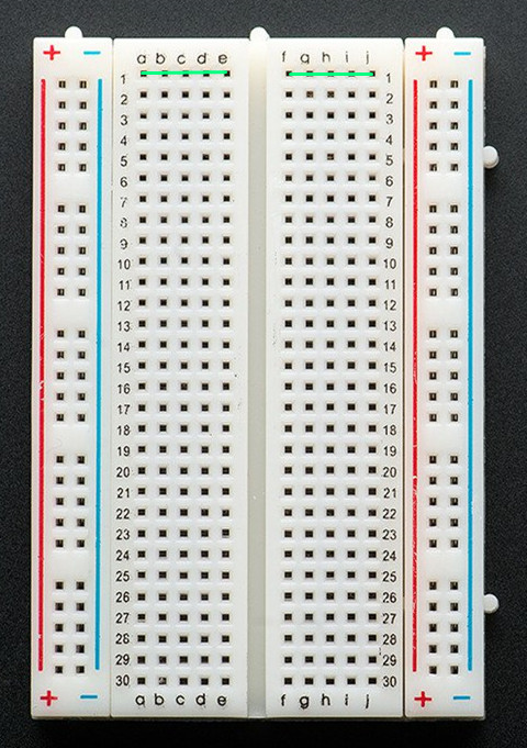 Breadboard wiring rails connection rules