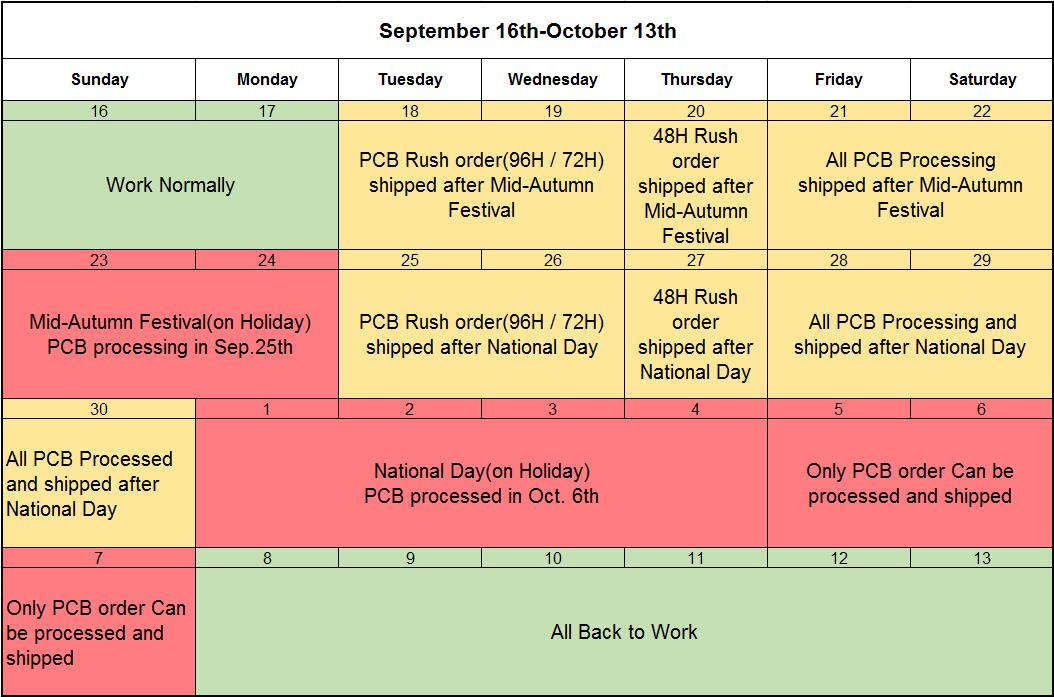 Elecrow Vacation Reminder