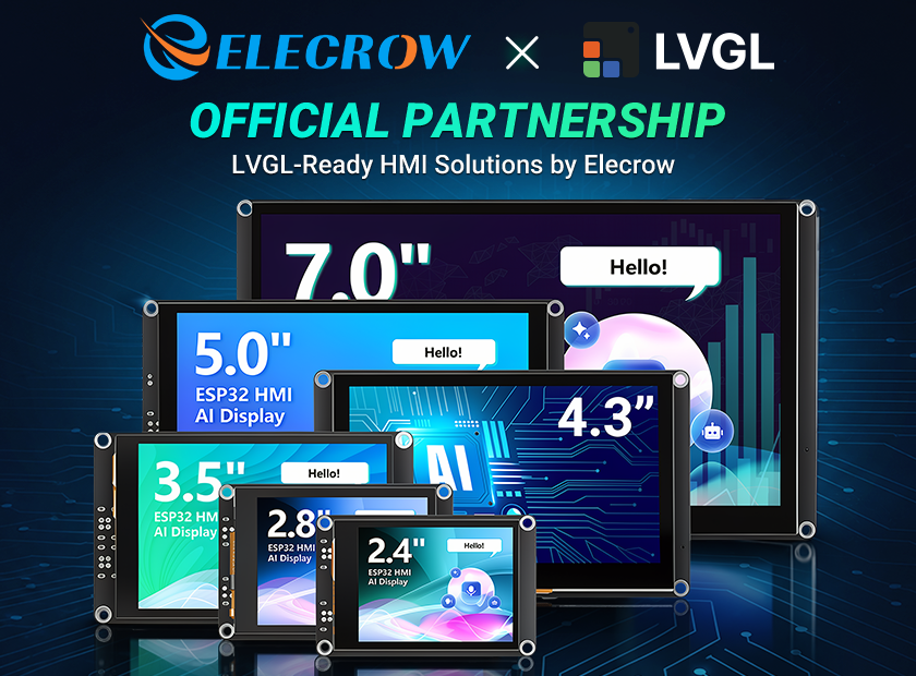 Elecrow ESP32 HMI Displays Now LVGL Ready: Faster UI Development for Embedded Projects