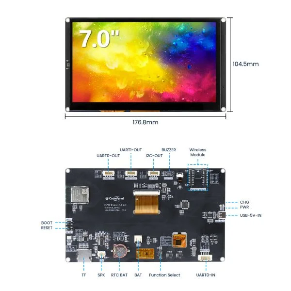 CrowPanel Advance 7“ HMI| ESP32-S3 AI-Powered IPS Touch Screen