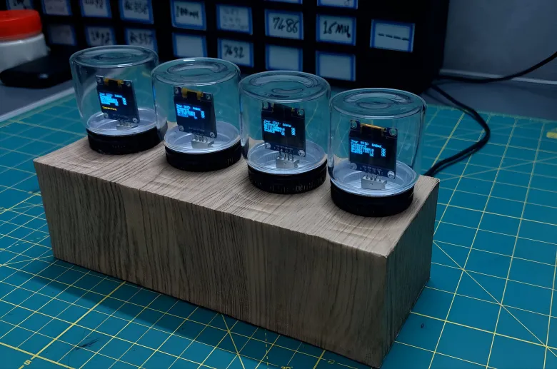 Online Connected Nixie Digital Clock - Single Color Displays