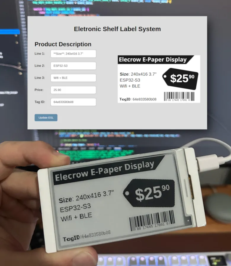 E-Paper Electronic Shelf Label System