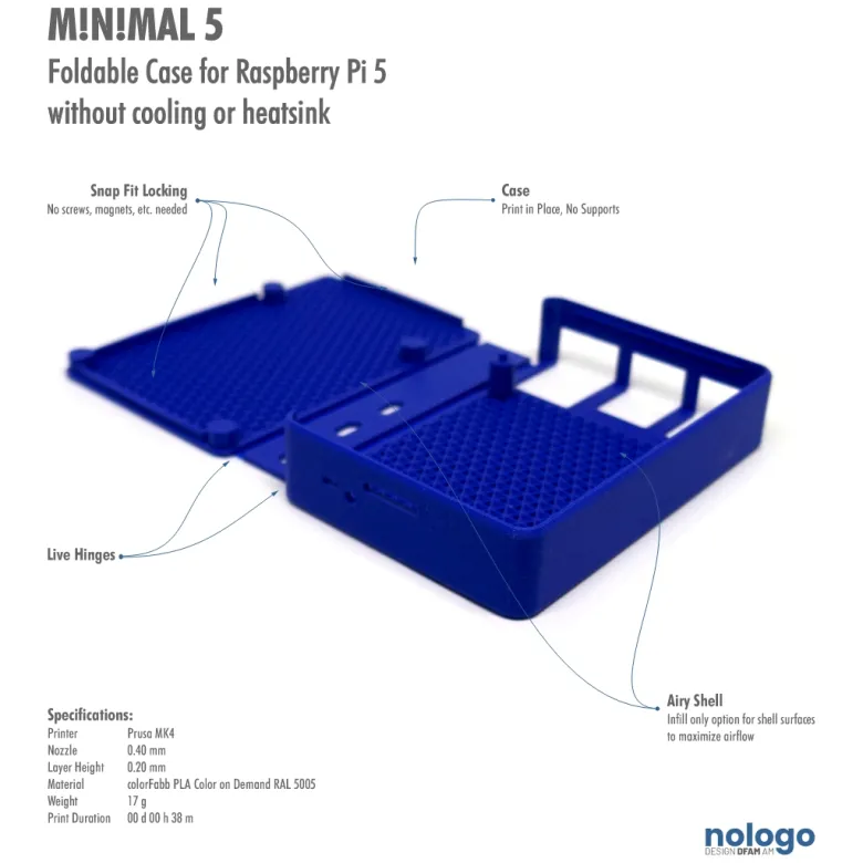 M!N!MAL 5 - Raspberry Pi 5 Case