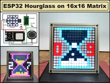 Dynamic LED Hourglass with Sound Effects - ESP32 & 16x16