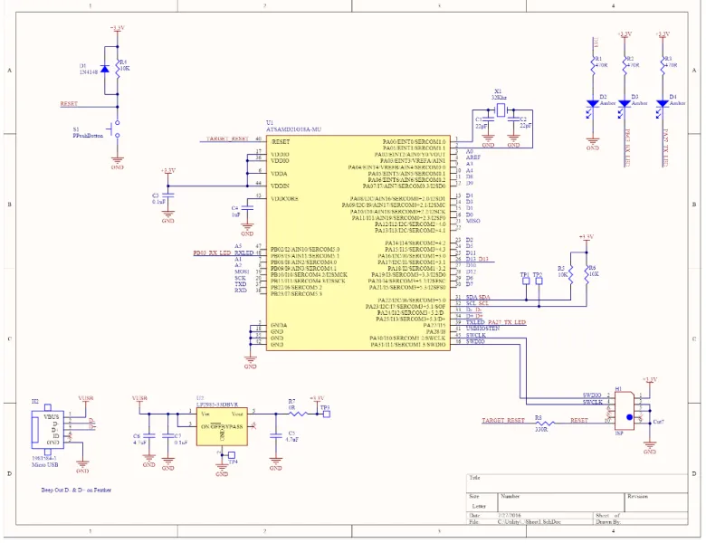 SAMD21G18A Test Board