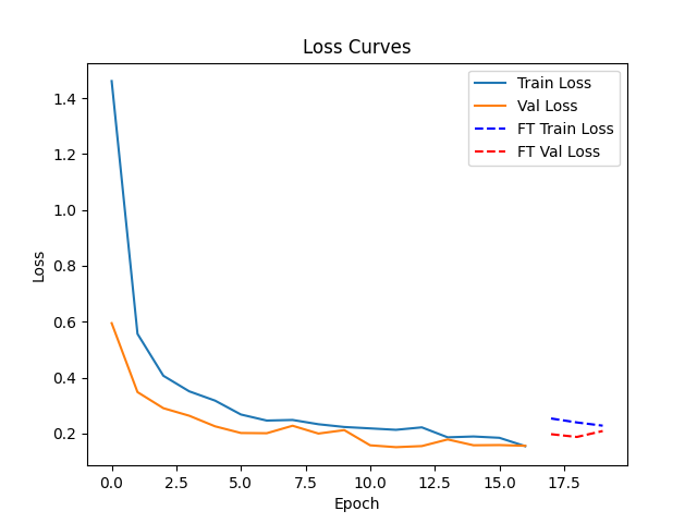 training x validation loss curve