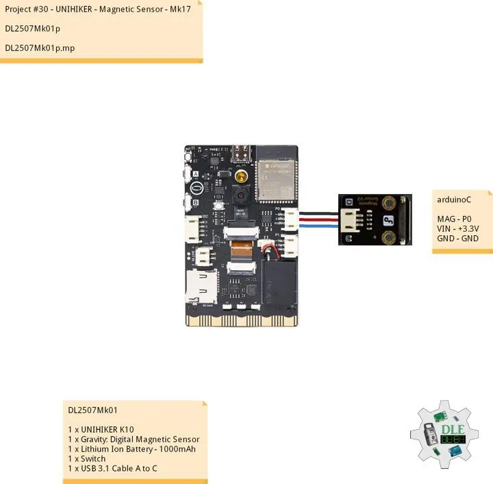 Project #30 - UNIHIKER - Magnetic Sensor - Mk17