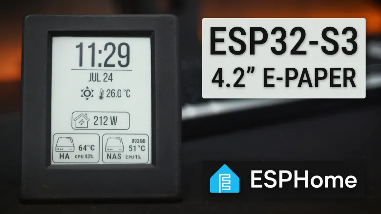 4.2 E-Paper Home Assistant ESPHome Clock