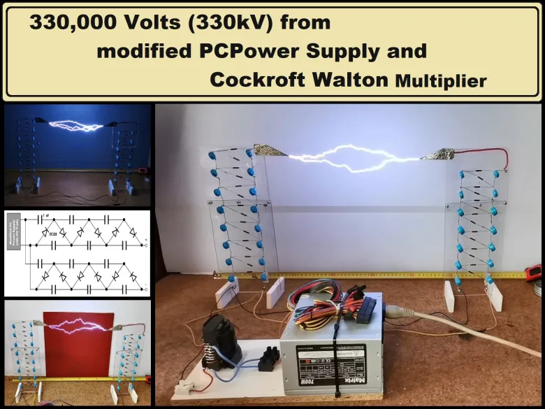 330,000 volts from modified PC Power Supply - CW Multiplayer