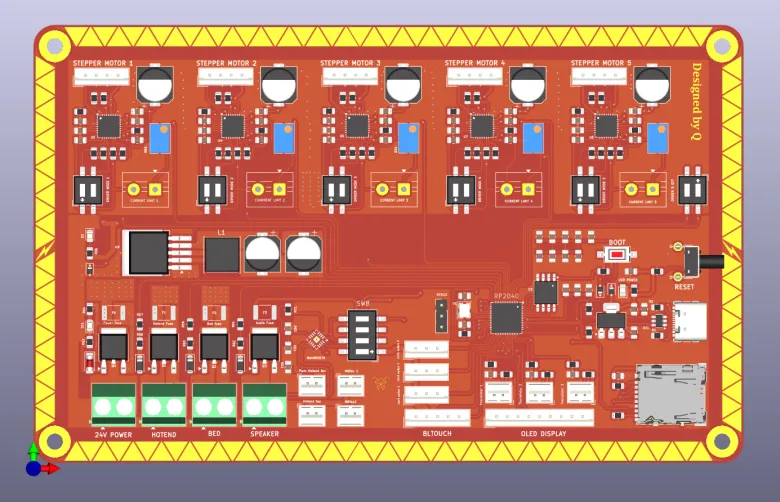 Motherboard for 3d printer using Rp2040 microcontroller