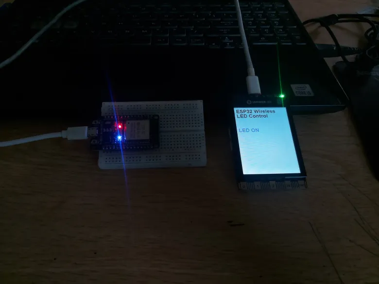 Voice-Controlled ESP32 LED Using UniHiker K10 and UDP