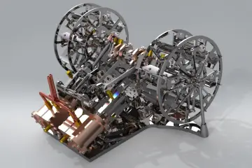 Synchronizing Motion: A Dual-Cylinder Paddle Steamer Engine