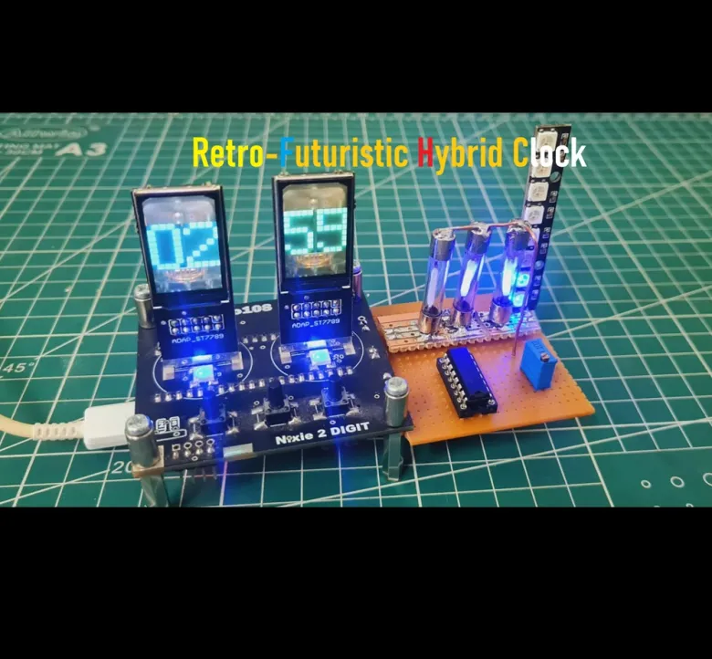 Retro-Futuristic Hybrid Clock