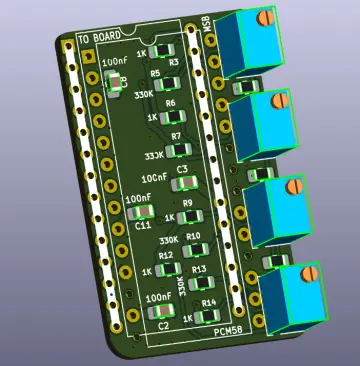 PCM58 DAC Tuning Adapter (Lowest THD)