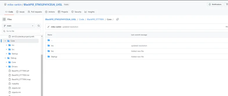 BlackPill STM32F411CEU6 LVGL