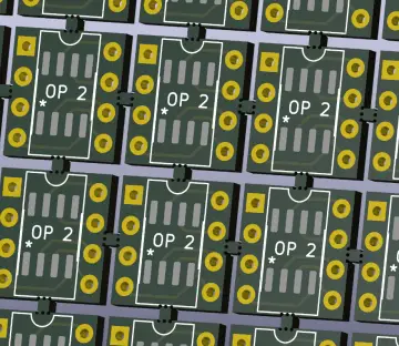 Adapter 2× SOIC-8 (single op-amp) → DIP-8 (dual op-amp)