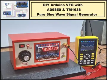 DIY Arduino VFO with AD9850 & TM1638 Pure Sine Wave Signal G