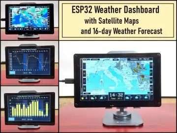 ESP32 Weather Dashboard with Satellite Maps and 16-day Weath