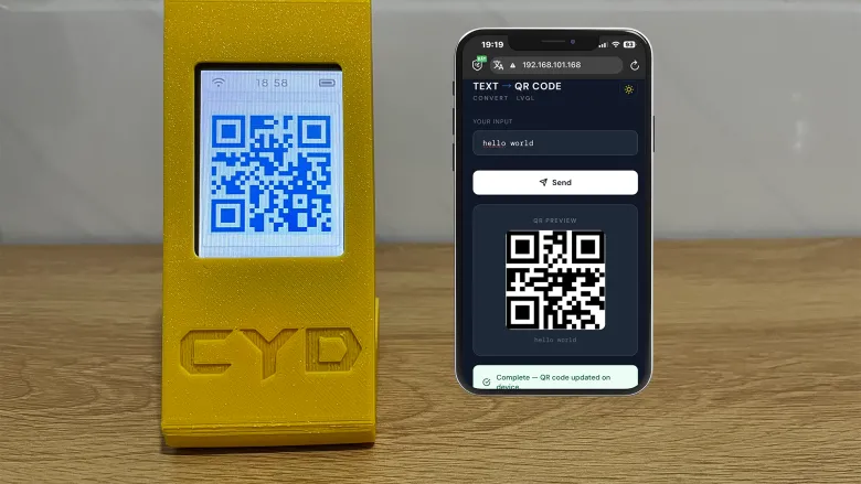 CYD ESP32 Touchscreen QR Web UI