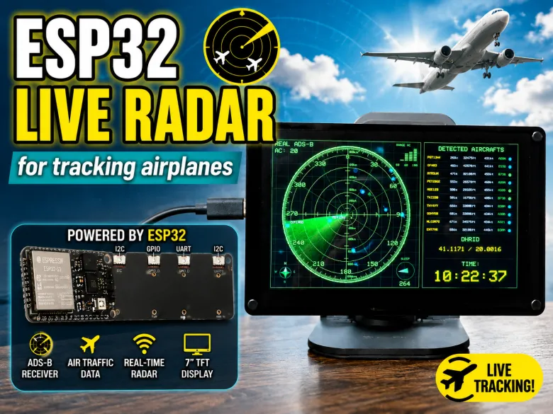 Real-Time Air Traffic Radar using ESP32 + ADS-B Data