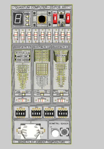 QUANTUM COMPUTER - 2D .PCB ART (Gabber Burgundo )