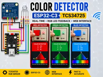 ESP32-C3 Color Detector with TCS34725, Real-Time RGB Detect