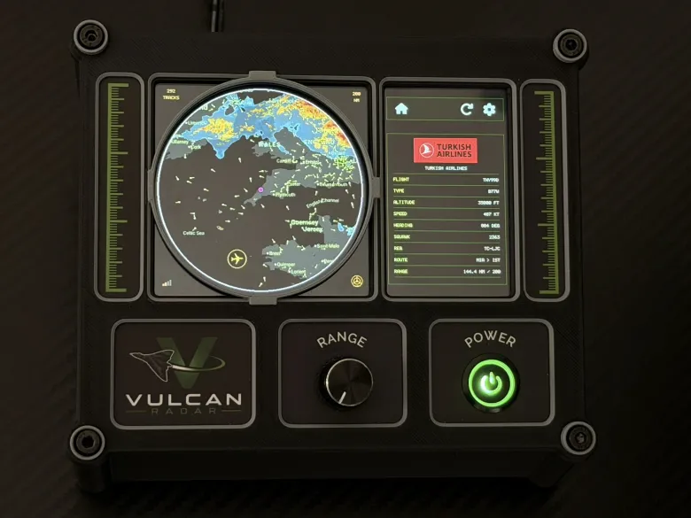 Vulcan Radar – ESP32-P4 Desktop Aircraft Tracker