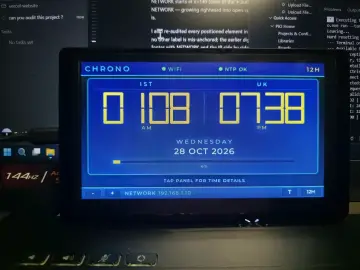 CHRONO: Dual Timezone WiFi Clock on CrowPanel 7-inch HMI