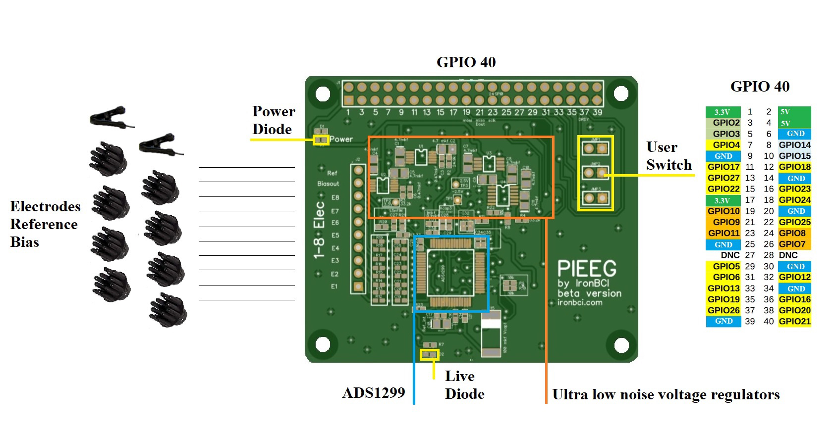 PiEEG Pinout