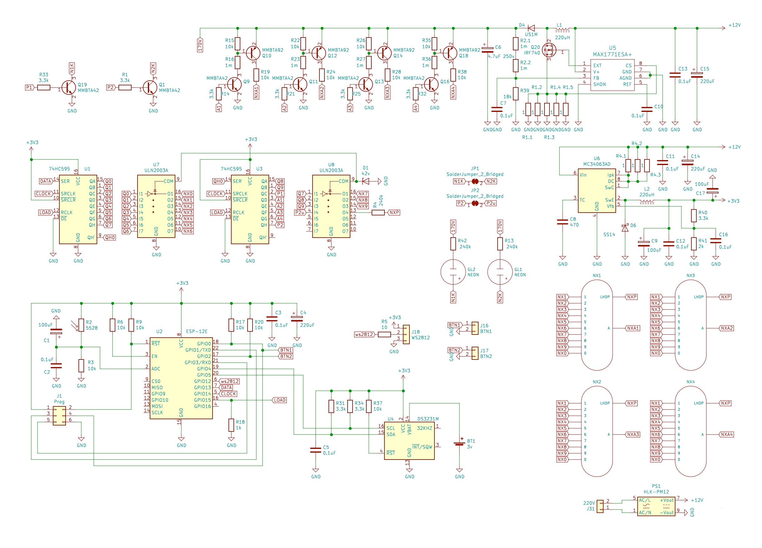 IN-12 Lamp Clock with WiFi v2