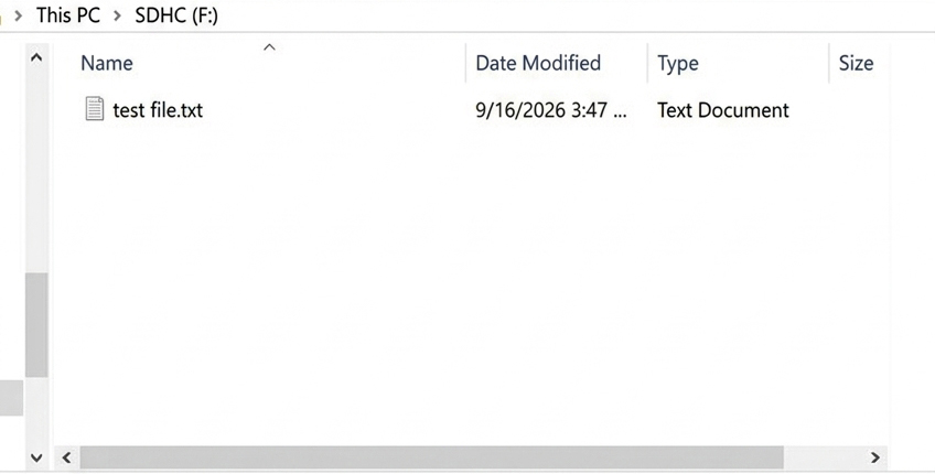 Checking the TF card on another PC