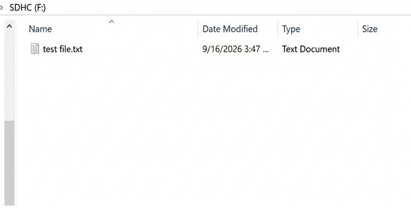 TF card contents before insertion into an infected PC