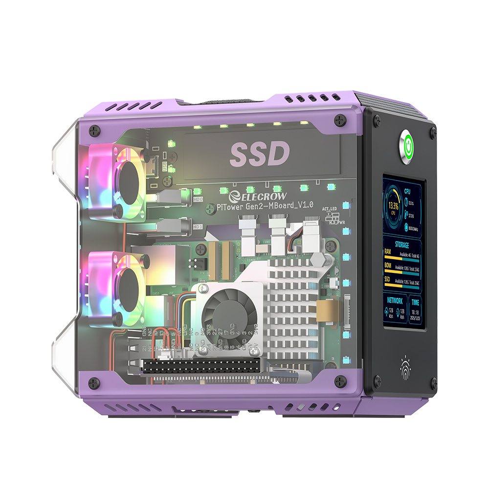 Pitower Gen 2 Mini PC Case for Raspberry Pi
